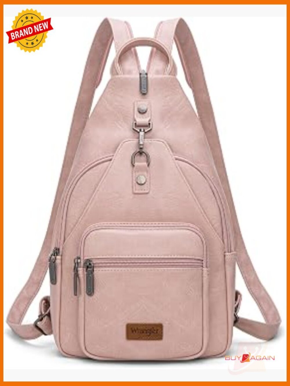 Convertible Crossbody Backpack with Adjustable Sling - Faux Fur